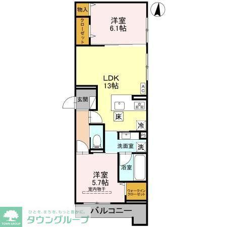 トリアングル(2LDK/3階)の間取り写真