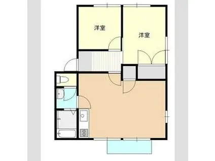 ディアス寿里(2LDK/2階)の間取り写真