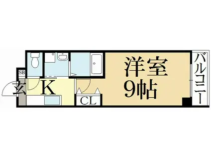 COTO GLANCE一乗寺駅前(1K/5階)の間取り写真