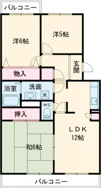 メゾンプレメール(3LDK/2階)の間取り写真