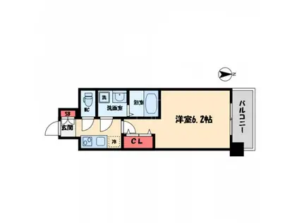 エスリードレジデンス大阪難波(1K/5階)の間取り写真