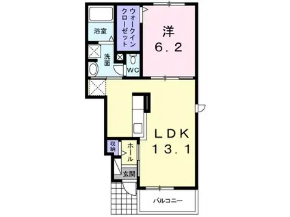 ル・シエルII(1LDK/1階)の間取り写真