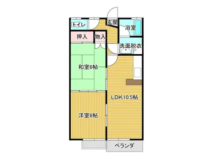 ファミリエールB(2LDK/2階)の間取り写真