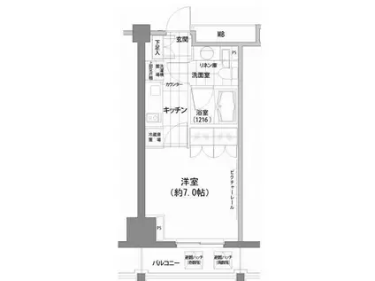 パークハビオ渋谷(1K/8階)の間取り写真