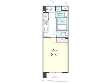 グレイスコート(1K/2階)の間取り写真