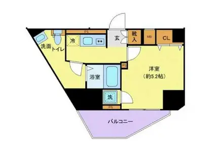 ジェノヴィア渋谷笹塚スカイガーデン(1K/4階)の間取り写真