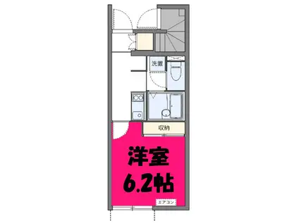 ＪＲ南武線 谷保駅 徒歩4分 2階建 築14年(1K/1階)の間取り写真