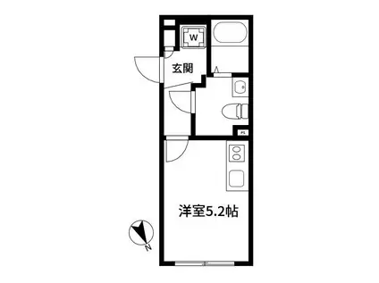 アルティローサ笹塚(ワンルーム/1階)の間取り写真