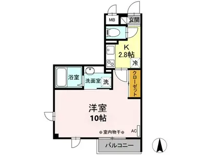 クレール滝野川(1K/3階)の間取り写真