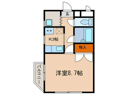 サンフォレストⅡ(1K/1階)の間取り写真