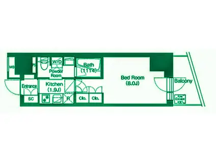 コンフォリア東大井Ⅰ(1K/5階)の間取り写真