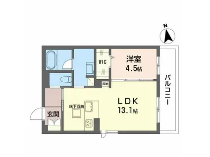 シャーメゾンソフィア南(1LDK/1階)の間取り写真