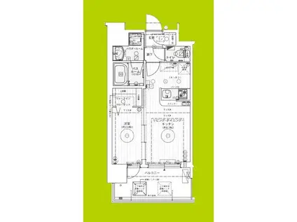 エステムコート難波ウエスト-SIDEVIIIエクシーナ(1LDK/6階)の間取り写真