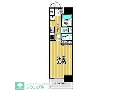 セレニティー名駅(1K/4階)の間取り写真