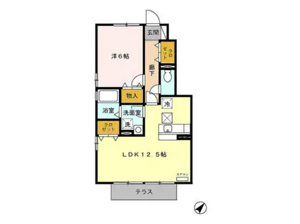 サニーウェル(1LDK/1階)の間取り写真