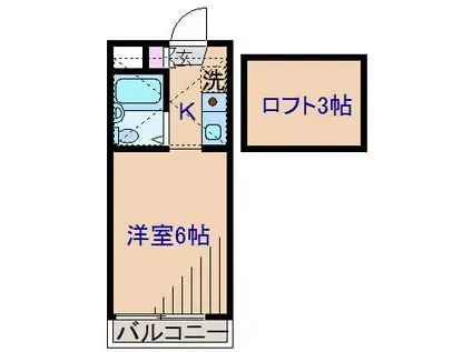 エスポワール菊名(1K/2階)の間取り写真