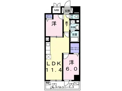 GRAN FELICIA(2LDK/3階)の間取り写真