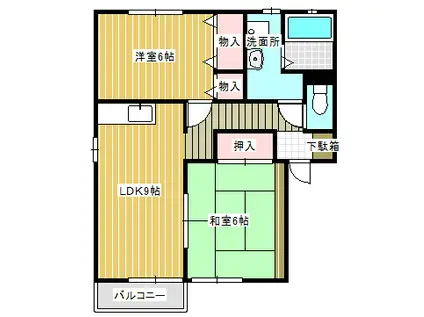 セジュールうらぞの(2LDK/1階)の間取り写真