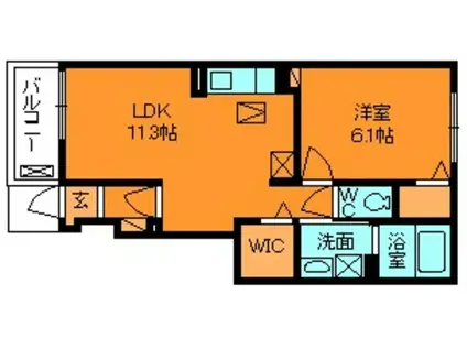 REGULUS(1LDK/1階)の間取り写真