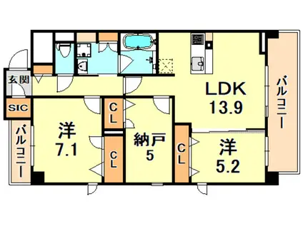 パスレージュ(2SLDK/2階)の間取り写真