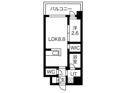 アルティザ博多ベイコート(1LDK/3階)の間取り写真