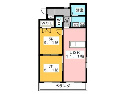 FIORE(2LDK/1階)の間取り写真
