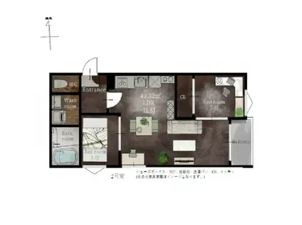 REGALEST長町一丁目NA(2LDK/1階)の間取り写真