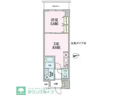 ラ・グリシーヌ(1DK/5階)の間取り写真