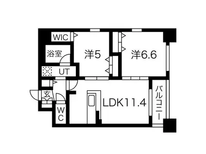 ベルルージュ名駅西(2LDK/4階)の間取り写真