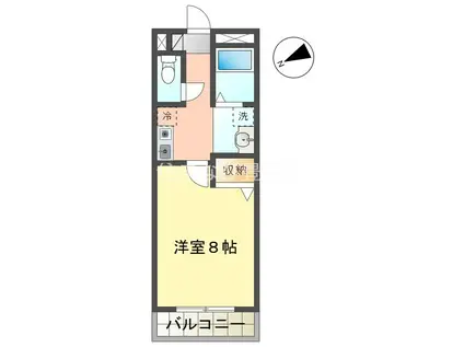 セレニール和合II(1K/3階)の間取り写真