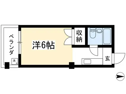 メゾン紫野(1K/2階)の間取り写真