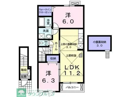 カーサ・ヴェルデ(2LDK/2階)の間取り写真