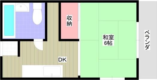 寿マンション(1DK/3階)の間取り写真