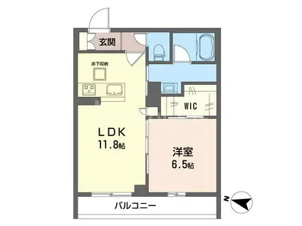 シャーメゾン アクシス(1LDK/1階)の間取り写真