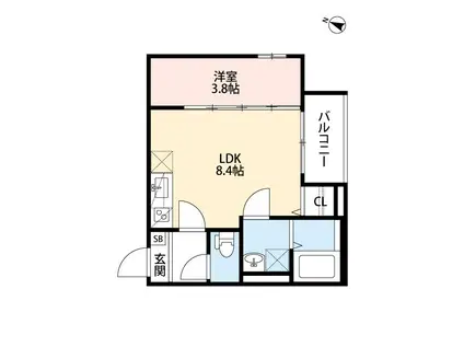 ルアナ新神戸(1LDK/2階)の間取り写真