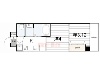 NU伊丹駅前(2K/2階)の間取り写真