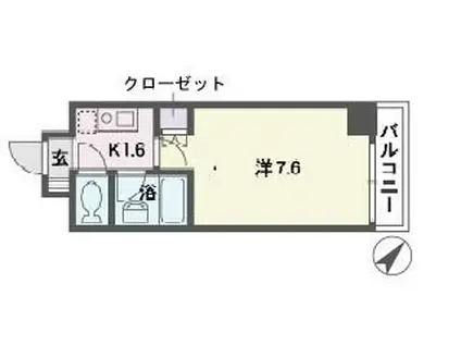 パークコート博多(1K/4階)の間取り写真