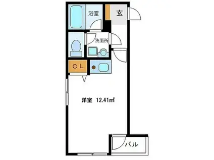 フラシア亀戸(ワンルーム/4階)の間取り写真