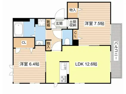 アンティーク R(2LDK/3階)の間取り写真