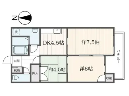 リファイン柴田(3DK/1階)の間取り写真