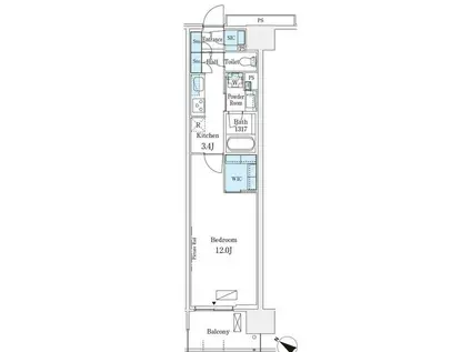 ロイヤルパークス有明(1K/3階)の間取り写真