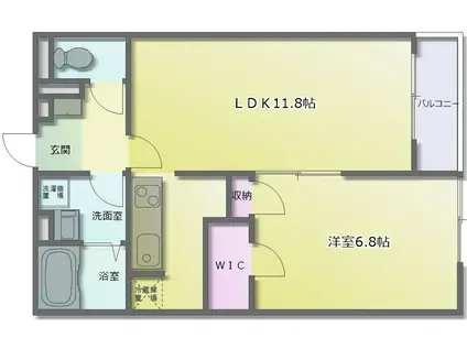 レオネクストみやびIII(1LDK/1階)の間取り写真