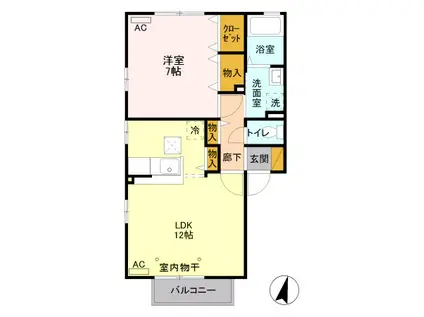 シュロスIII番館(1LDK/1階)の間取り写真