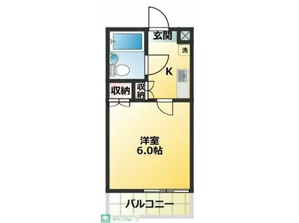 ジュネパレス草加第6(1K/5階)の間取り写真