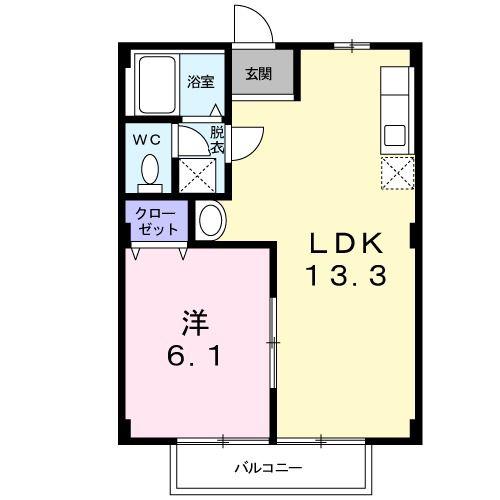サニーコート玉城(1LDK/2階)の間取り写真