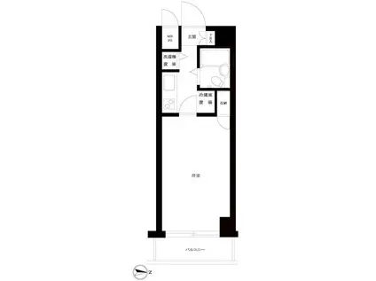 ルーブル戸越公園(1K/4階)の間取り写真