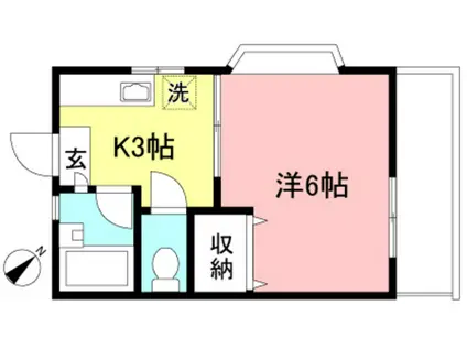 フリスホーム(1K/2階)の間取り写真