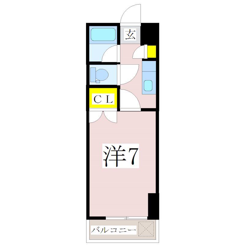 サンパティーク鴨池橋(1K/5階)の間取り写真