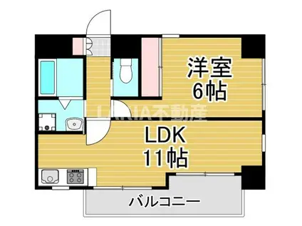 コスモス城東中央(1LDK/3階)の間取り写真