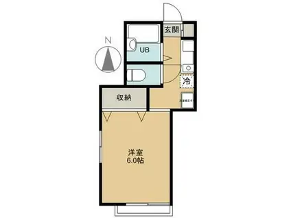 ボナールハネダ(1K/1階)の間取り写真